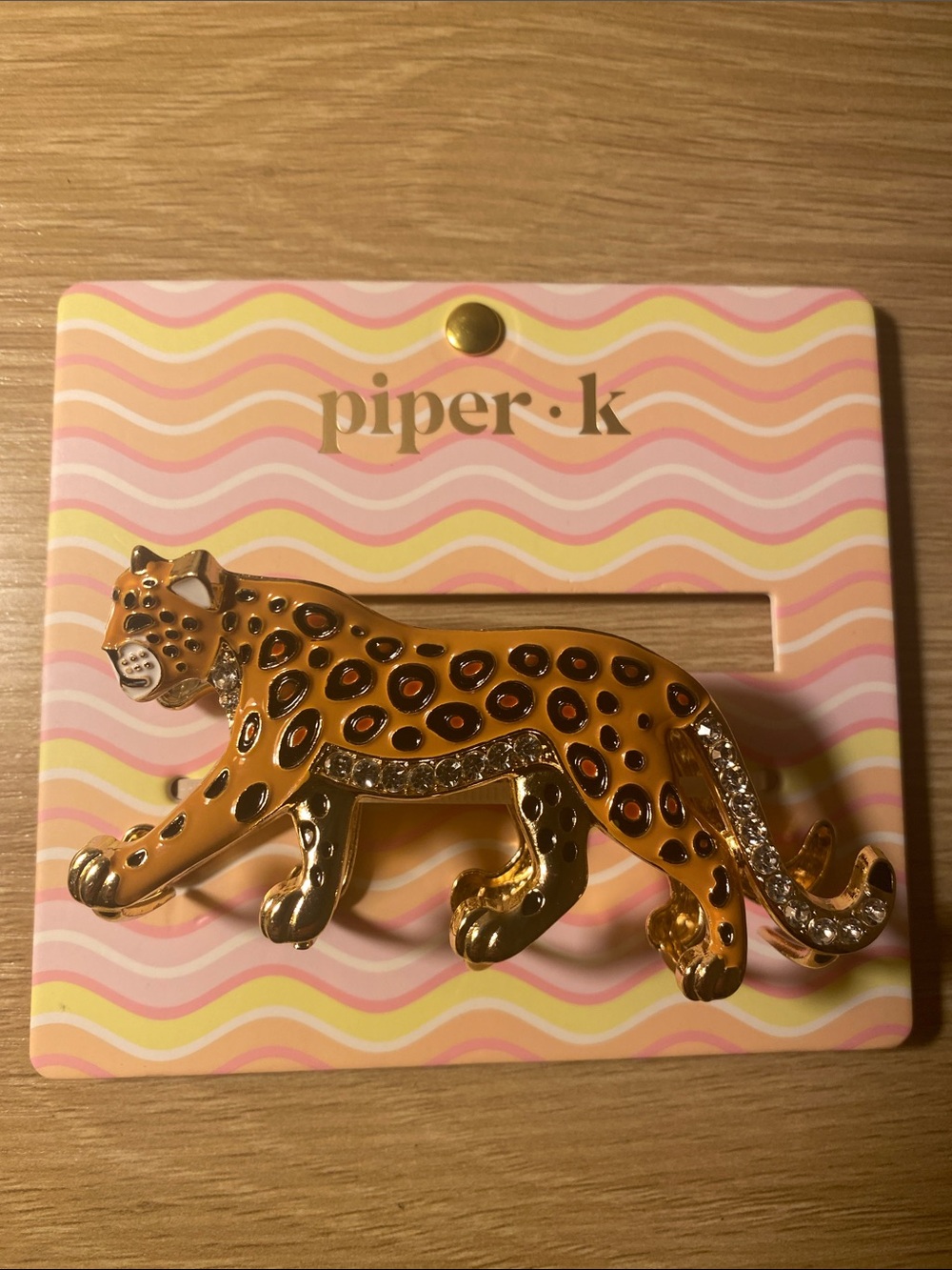 piper•k Gold Leopard Hair Clip - Decorative Women’s Styling Accessory